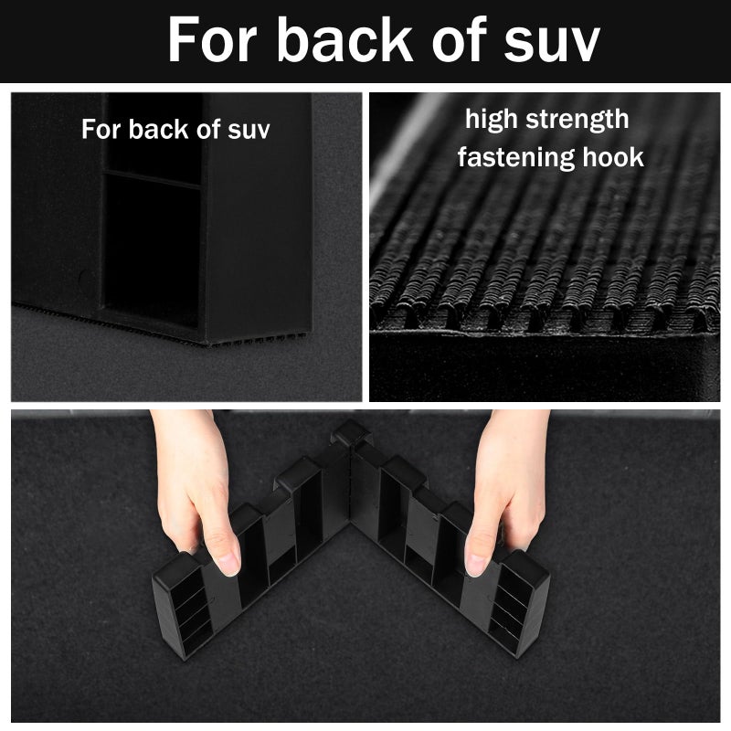 Datanly 8 Sets Car Trunk Organizer Blocks for Back of SUV Multipurpose Car Storage Organizer Blocks Trunk Divider Available to Wool Carpet for Truck SUV Van Cargo - Image 3